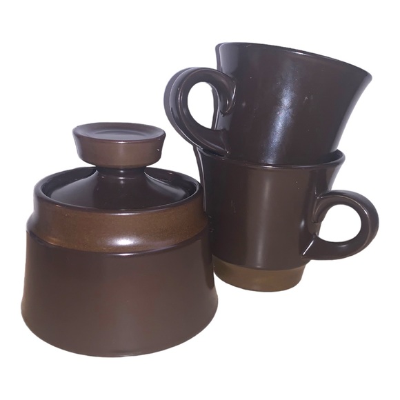 VTG Noritake Campobello Lidded Sugar Bowl & Two Coffee Tea Cups Mugs Stoneware - Picture 16 of 16